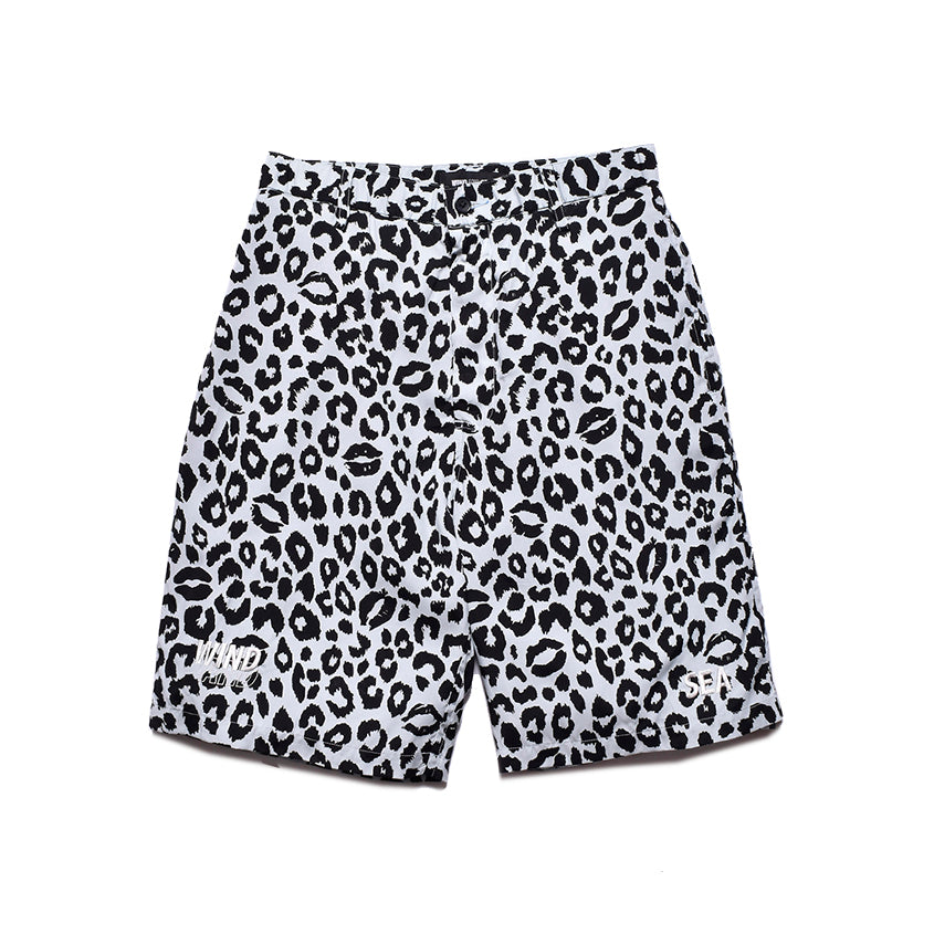 WDS x MINEDENIM LIPS LEOPARD PRINT EASY SHORTS