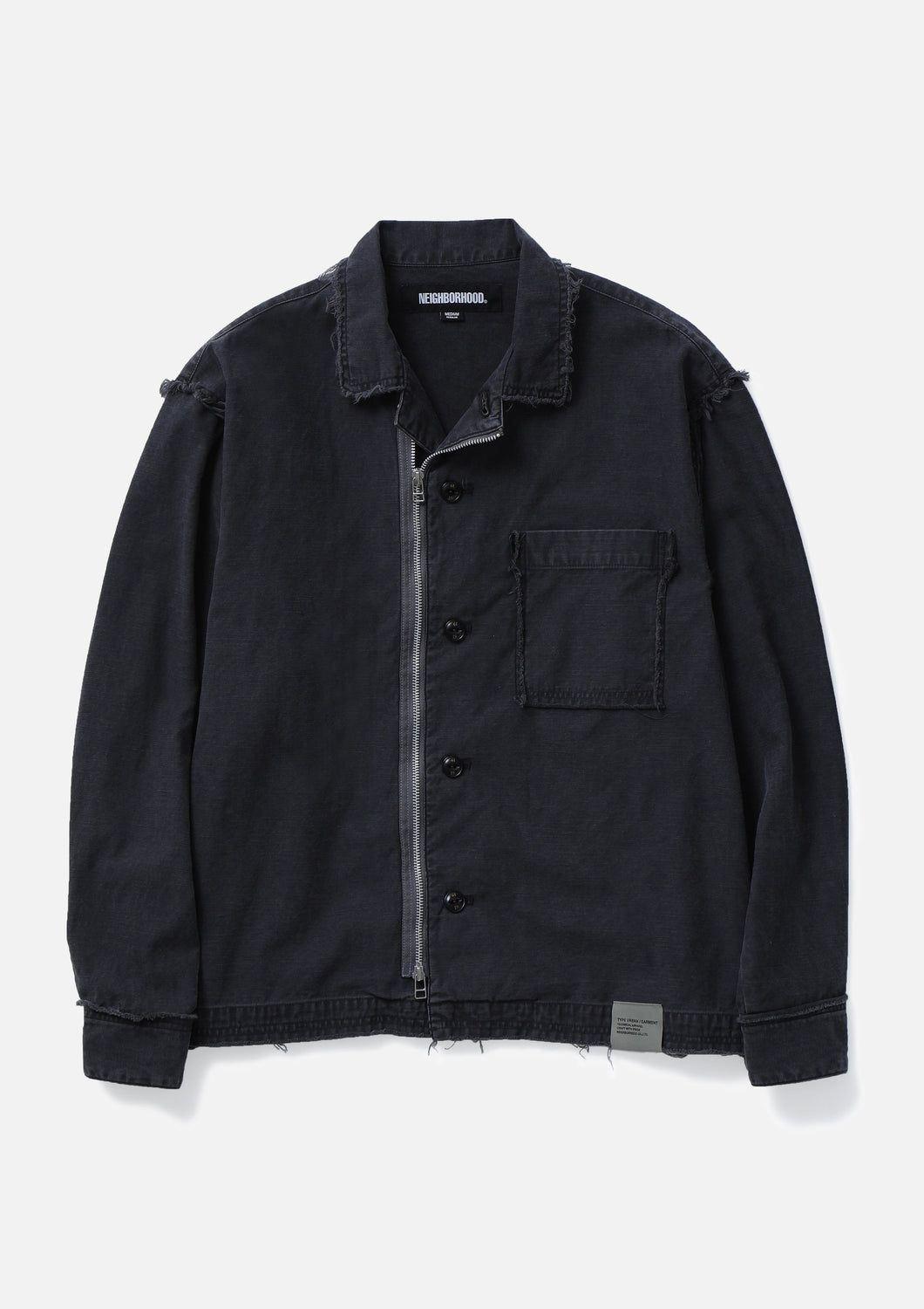 UNTRIMMED ZIP SHIRT LS