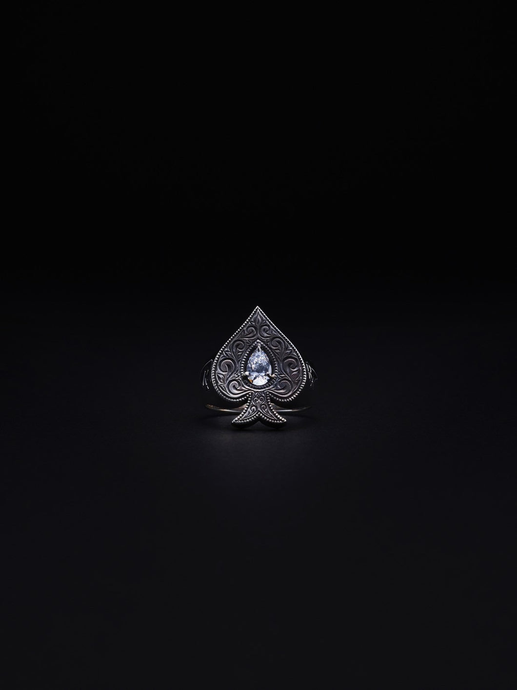 Engraved Spade Ring