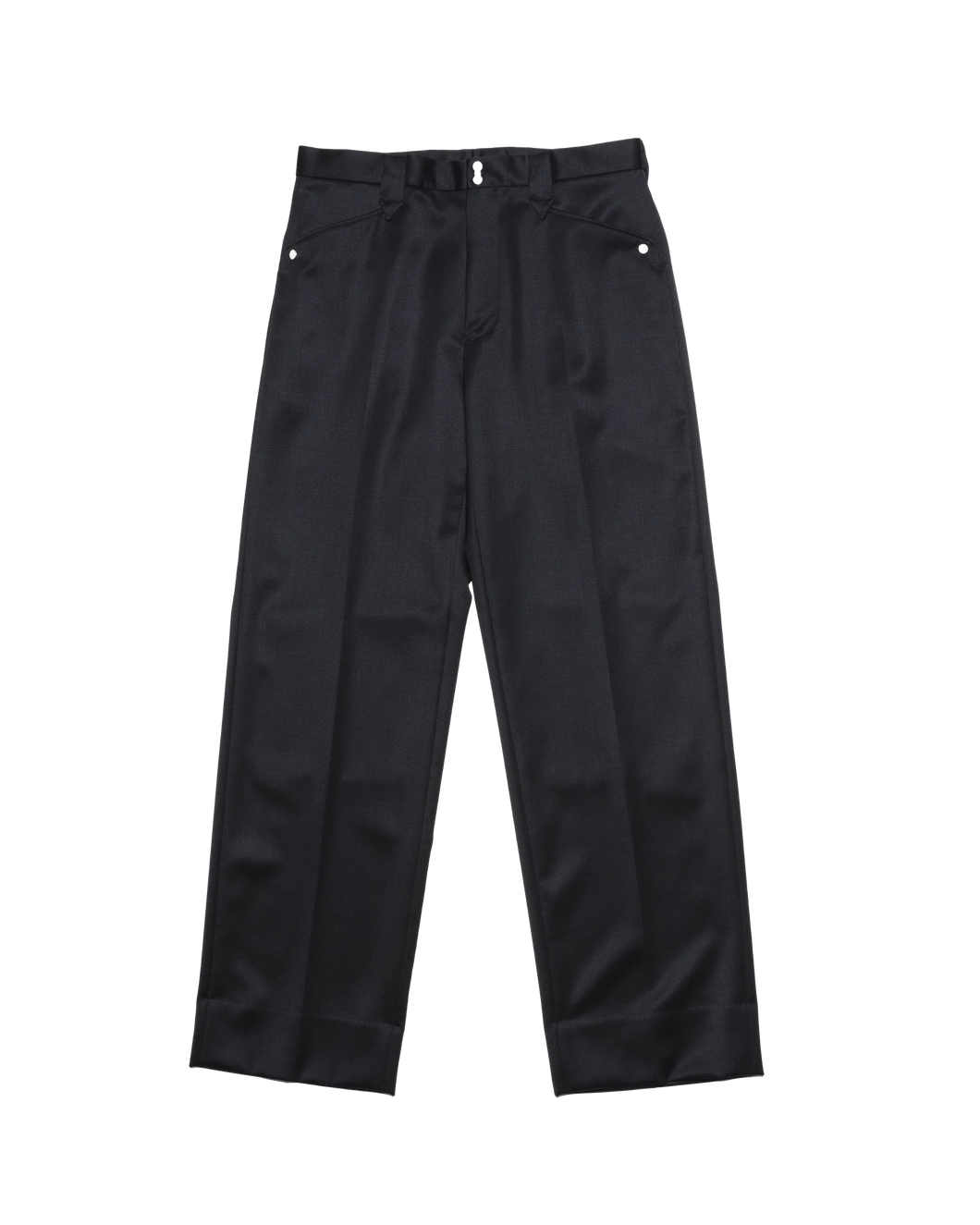 WESTERN WIDE TROUSERS -WOOL SATIN-