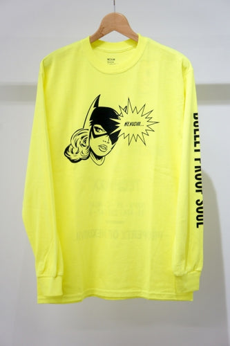 MAD GIRL LONG SLEEV TEE-NEON YELLOW-