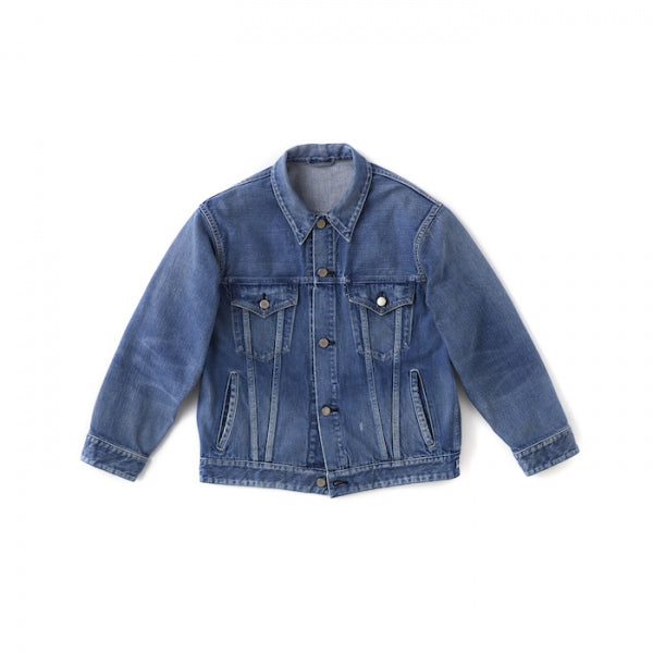 FRENCH COLLAR JEAN JACKET(DUSTY)