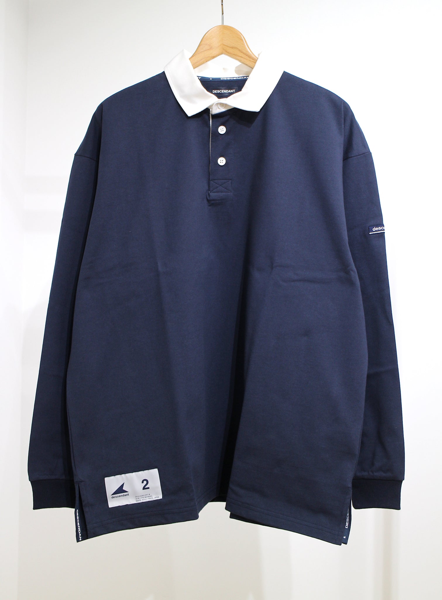 肌触りがいい DESCENDANT DESCENDANT CROUCH SS POLO ORANGE LS POLO